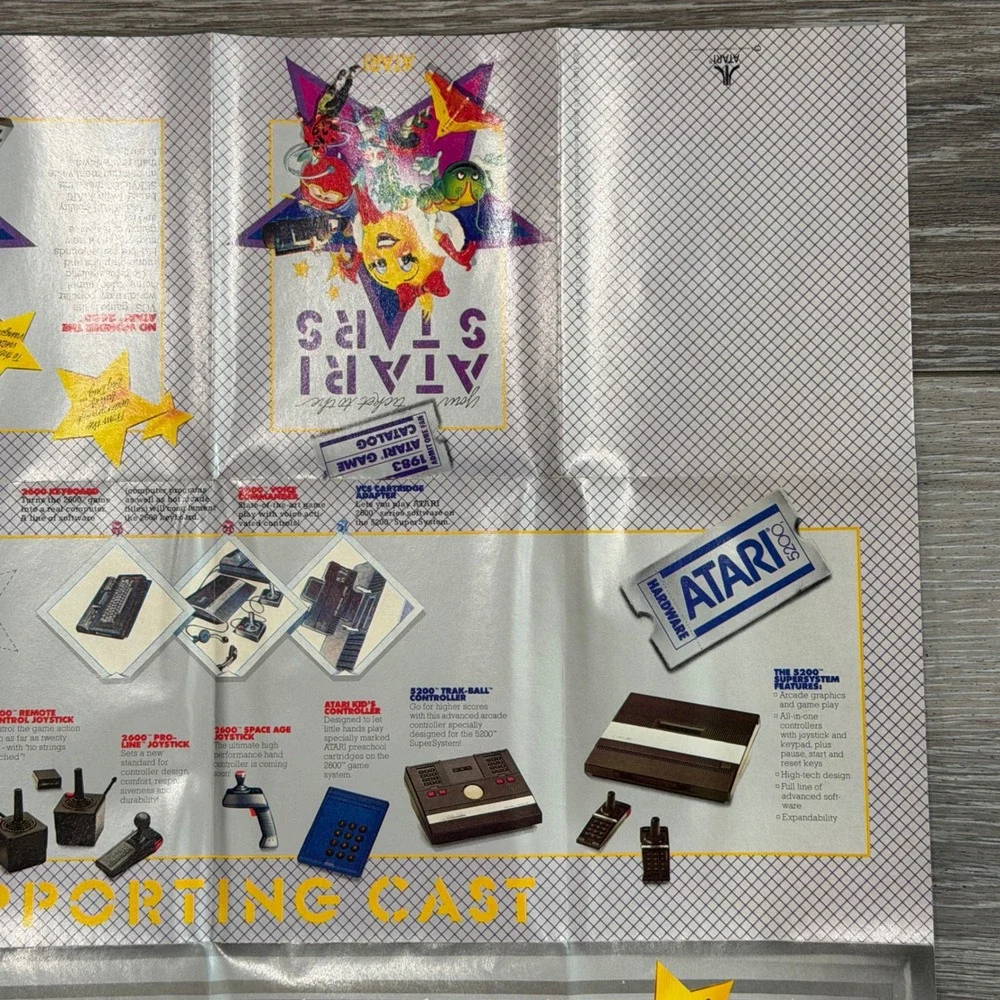 Vintage 1983 Atari Game Catalog Your Ticket to the Atari Stars Fold-Out Poster